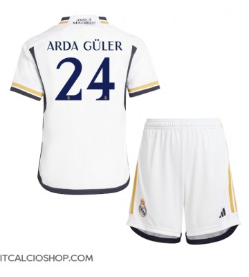 Real Madrid Arda Guler #24 Prima Maglia Bambino 2023-24 Manica Corta (+ Pantaloni corti)